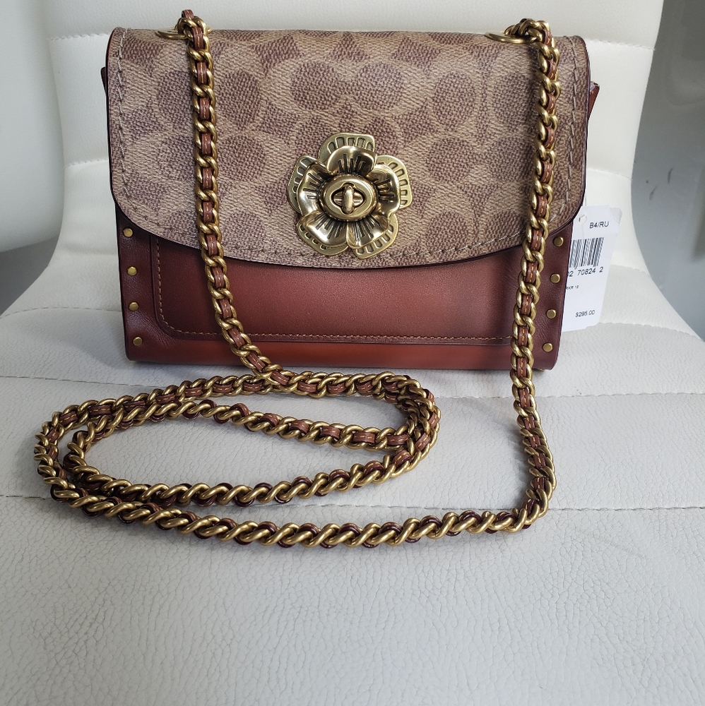 SOLD Coach Parker 18  rivets Rust with signature